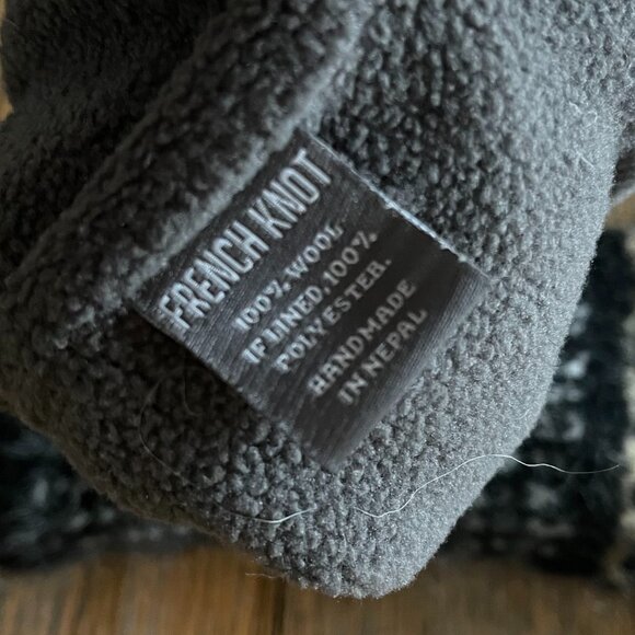 FRENCH KNOT wool 12" hand warmers/fleece lined - Picture 6 of 9